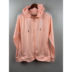 Under Armour Women’s Lg Long Sleeve Full Zip Hoodie Peach Mesh Accents